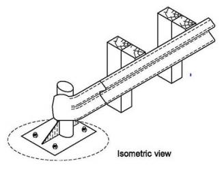 Beam Guardrail Anchors Detail isometric view