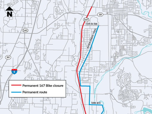 Bike route from Algona to Auburn for SR 167
